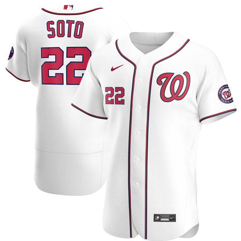 Men Washington Nationals 22 Juan Soto Nike White Home 2020 Authentic Player Jersey